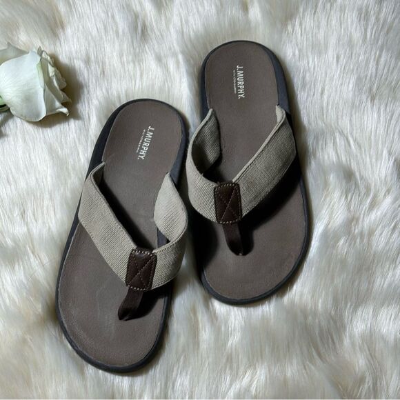 Tan and Brown Sandals with Contoured Footbed and Y-Strap Design - Picture 6 of 6